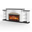 Meuble télé pour foyer électrique avec manteau de cheminée - peut contenir des téléviseurs de 90 po, un rangement multimédia et une console multimédia rustique pour le salon-1349043105-1347627279