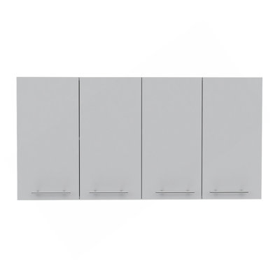 Armoire murale 120, quatre portes, deux armoires, deux tablettes - blanc