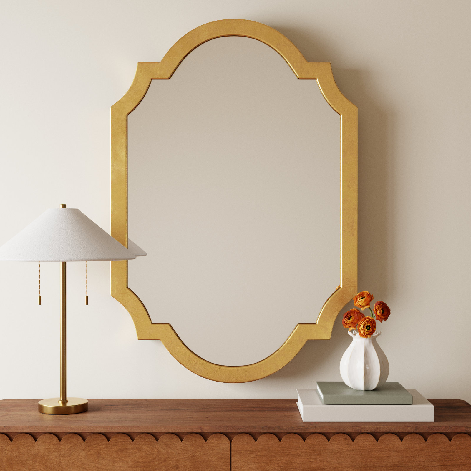 Pixie 30" Accent Mirror, 45" x 30", Gold