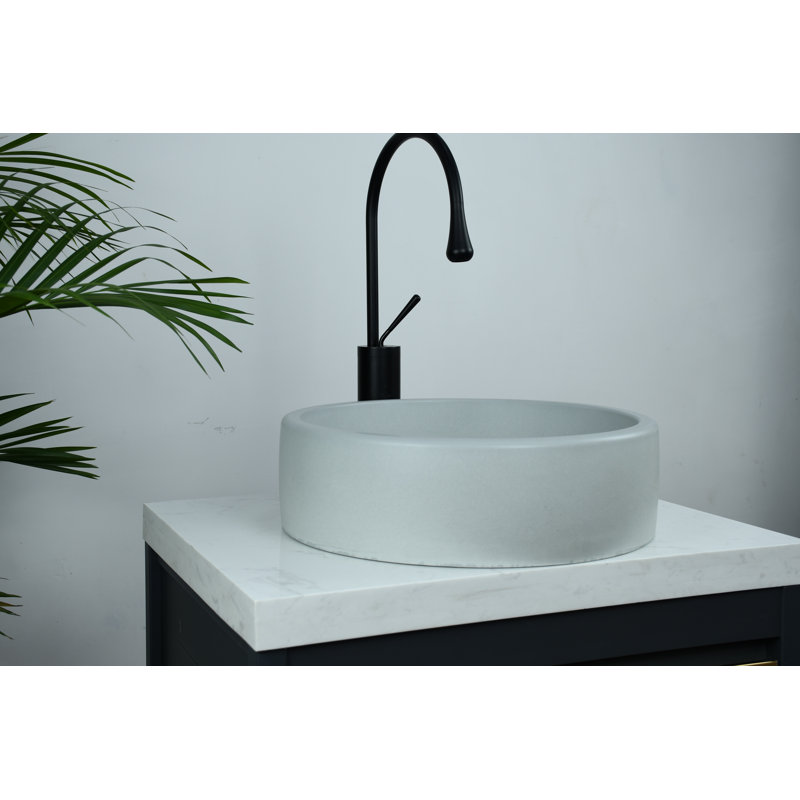 Lavabo de salle de bain vasque circulaire gris Kante