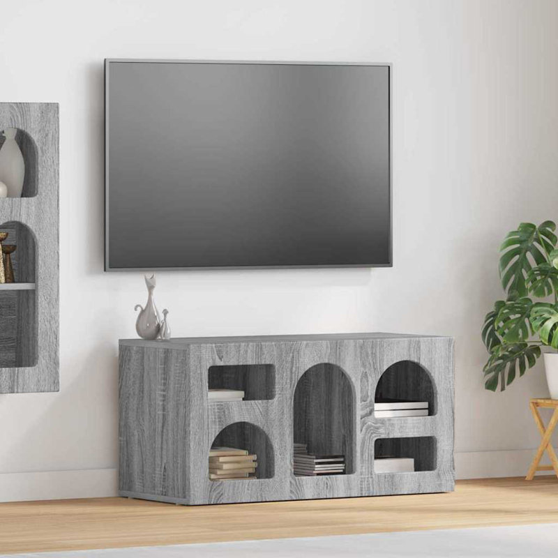TV Stand, 40cm H x 80cm L x 35cm W, Grey Sonoma
