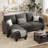 72" Upholstered Sofa Chaise-430677231