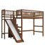 Lit mezzanine simple avec escalier de rangement, glissade et lumière DEL-133239061