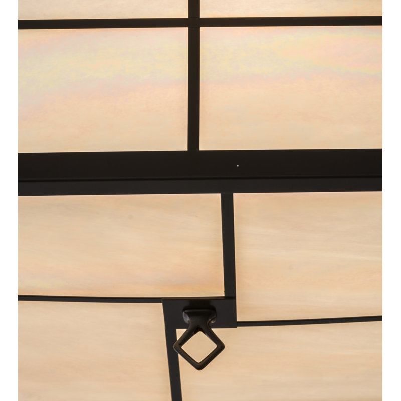 Glass Flush Mount, White Iridescent