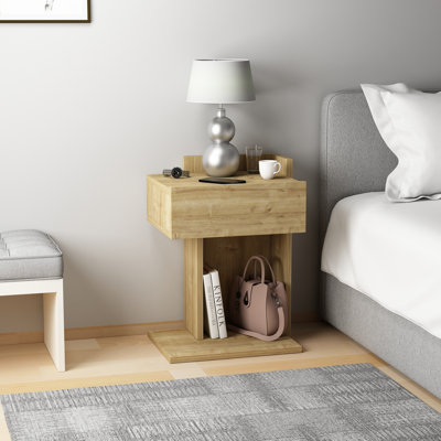 Rauha 41cm W Particle Board Bedside Table