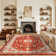 Fillender Large Oriental Floral Living Room Rug Washable Bedroom Rug Non-Slip Colorful Vintage Accent Floor Carpet For Home Decor