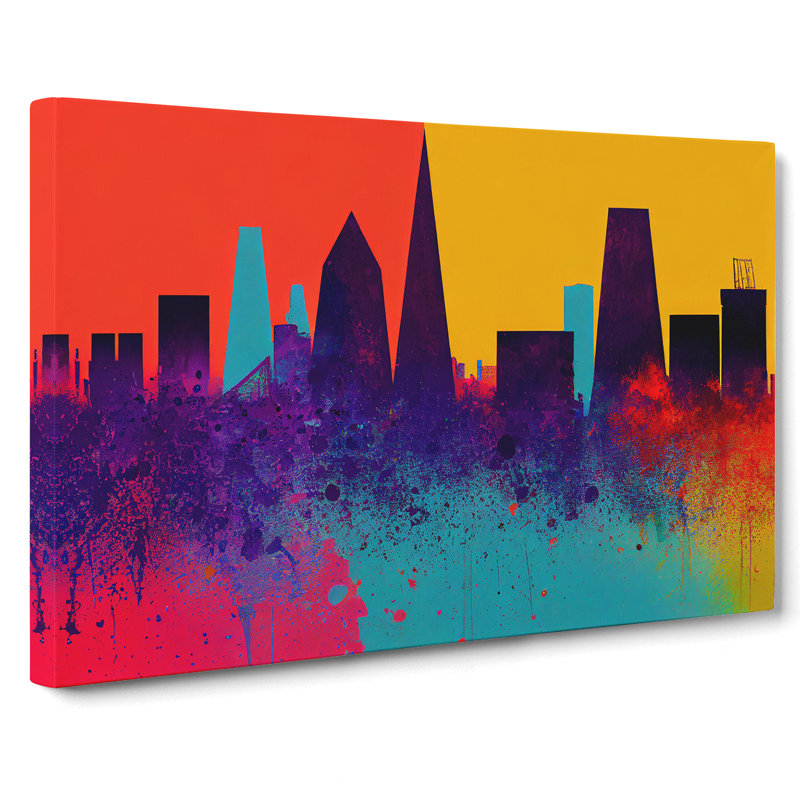 Vibrant City Skyline Art Vol.1 Abstract - Wrapped Canvas, 35cm H x 50cm W x 3cm D