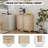 Rattan Sideboard Buffet Storage Cabinet, Console Table With Adjustable Shelves And Metal Handles-1865105923