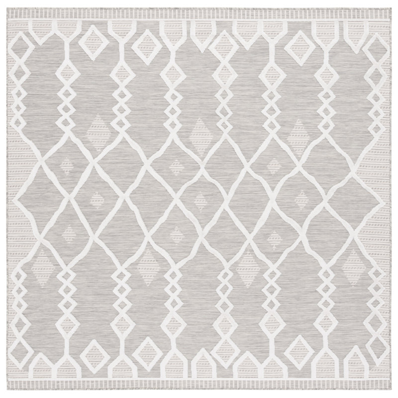 Kenenth Performance Geometric Indoor/Outdoor Area Rug, Square 6'5"
