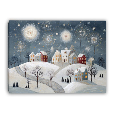 Art mural sur toile Snowy Hills Celebration