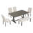 6-Piece Farmhouse Dining Table Set 72" Wood Rectangular Table, 4 Upholstered Chairs with Bench-1277618495