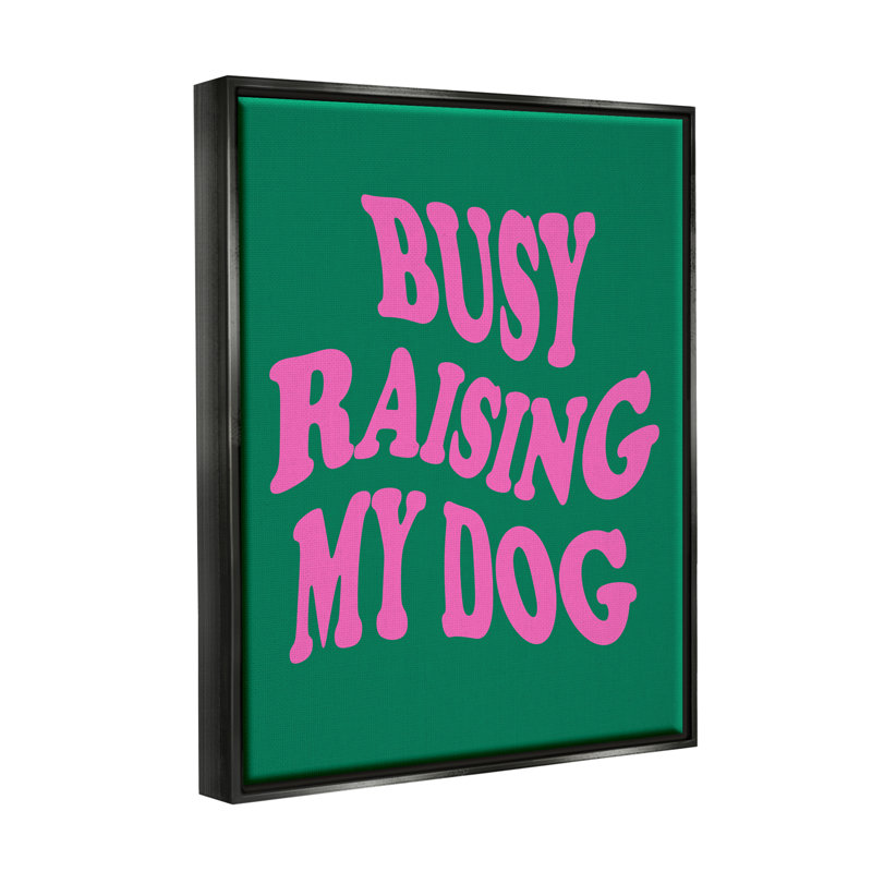 Cadre flottant «Raising My Dog» par House of Lulu, Cadre flottant noir de jais, H 31 po x l 25 po x P 1,7 po
