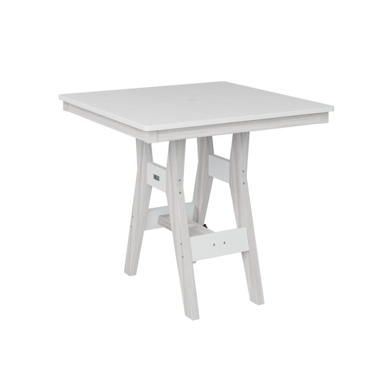 Harbor Outdoor Square Dining Table, 30.37" H x 33" W x 33" D, White, Seashell