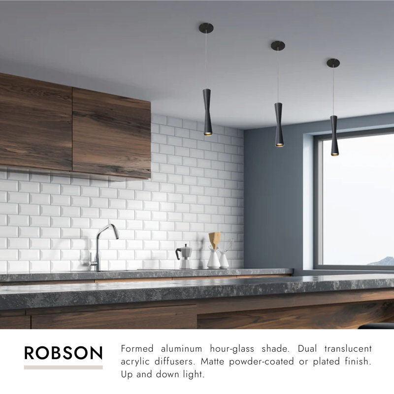 Robson 1 - Light LED Pendant, White