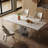 Rectangular Sintered Stone tabletop + Stainless Steel + Acrylic Dining Table-109468792