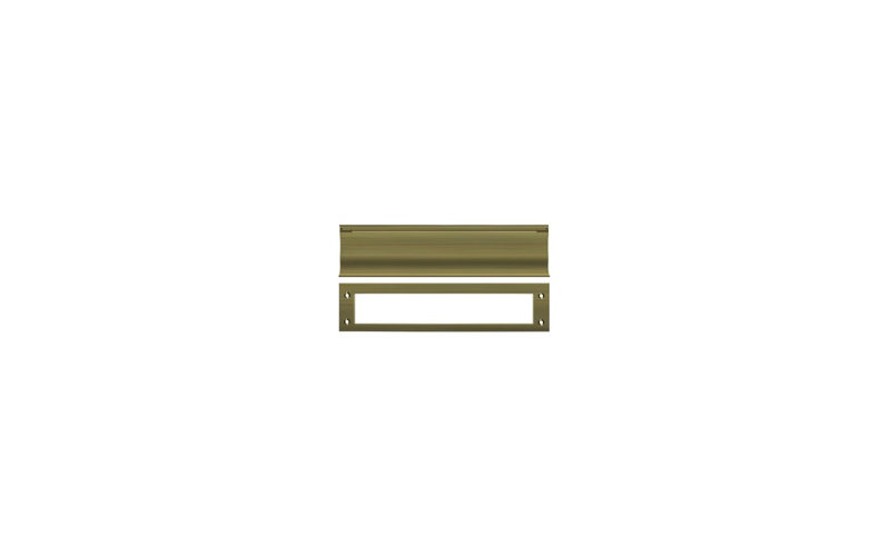 13" x 3" Brass Mail Slot, Antique Brass
