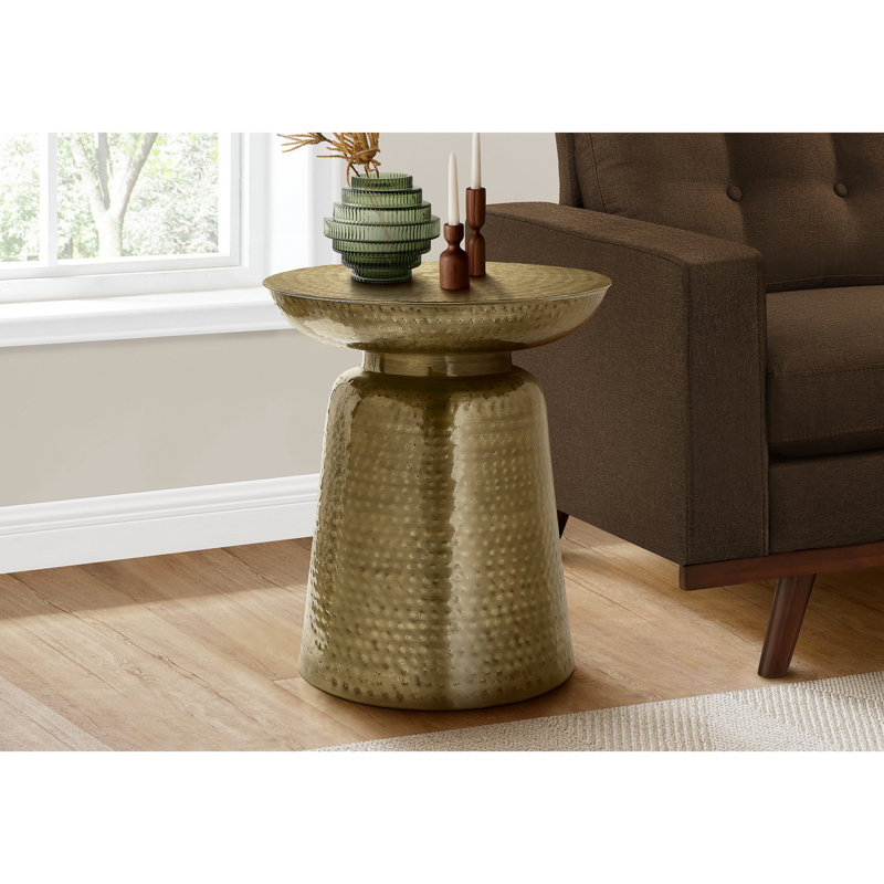 Table de bout cylindrique en acier Abdisamad, Or