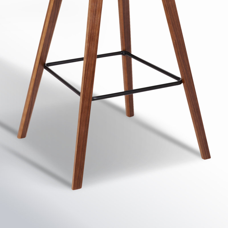 Tabouret de bar et de comptoir Bilgin Payton, Tabouret de bar (siège d'une hauteur de 29 po), Similicuir brun, Noyer