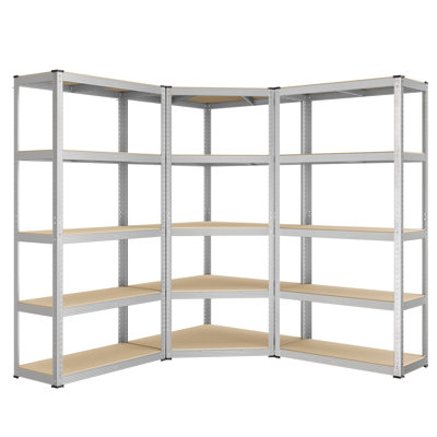 Alvy 90cm W Metal Height -Adjustable Shelving Unit