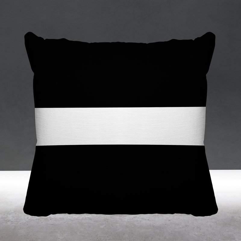 Coussin intérieur / extérieur Bede, L 15 po x H 15 po, Noir