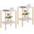 2 Tier Side Table Set Of 2, Narrow End Table With Storage Shelf, Bedside Table Nightstand For Small Spaces, Bedroom, Living Room, Entryway, Farmhouse, No-Tool Assembly