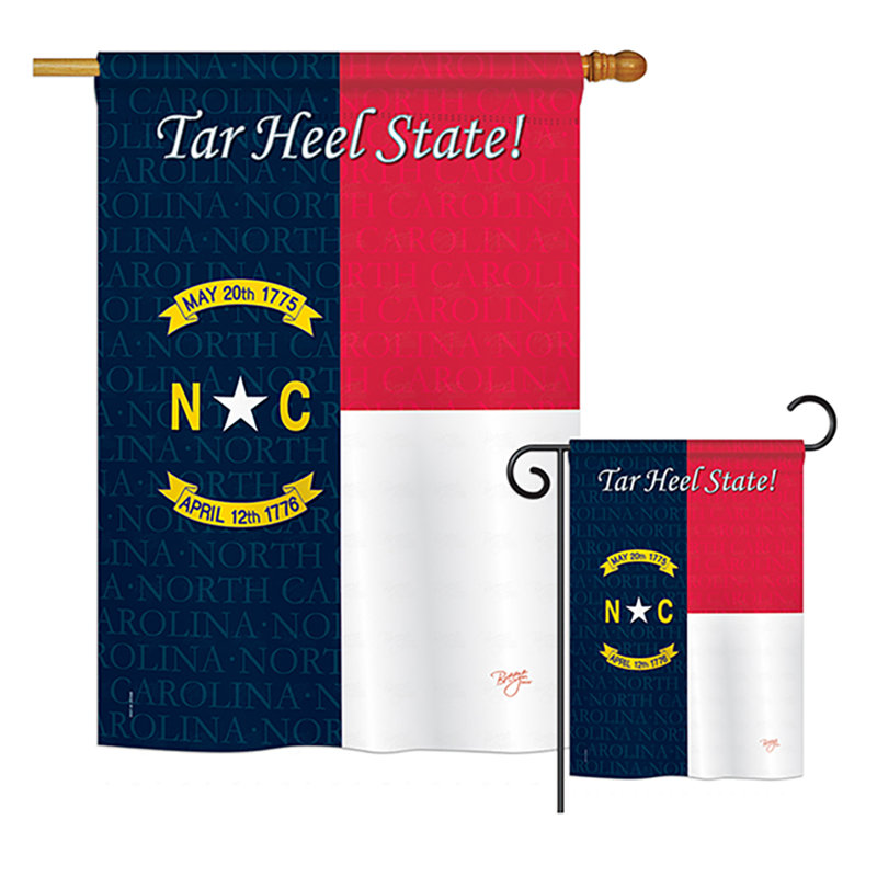 Ensemble de 2 drapeaux en polyester vertical à 2 côtés en polyester north caroline des états américains