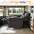 65.5" Wide Wall Hugger Power Reclining Loveseat with Outlets for Small Spaces, RV Loveseat Sofa with Armrest Storage, 360° Swivel Tray Table-2141352078-2141352307