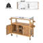 Chariot-bar d'extérieur en bois d'acacia pour patio-129458731