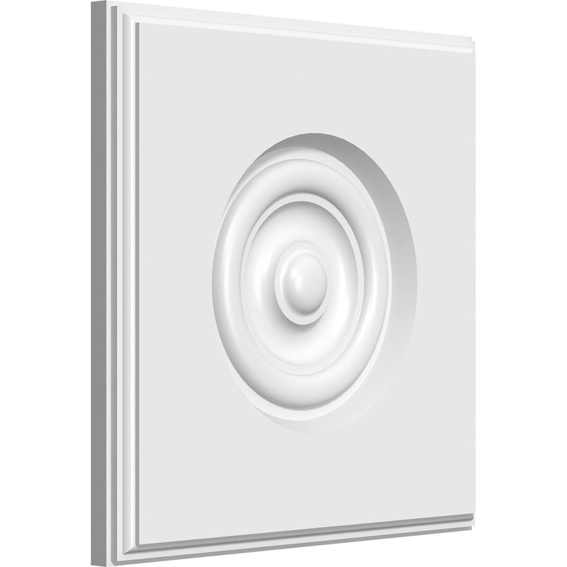 White PVC Bullseye Rosette with Beveled Edge, 6" x 6"