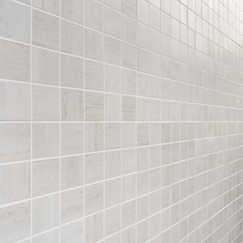 Nashville Beige 2X2 Matte Porcelain Mosaic Tile, White Matte