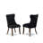 7 Piece Kitchen Table Set Consists of a 48" Round Table with Pedestal and 6 Black Polyester Fabric Upholstered Chairs, Sand Blasted Black-394750373