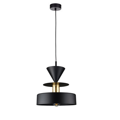1 - Light Matte Black Drum Pendant