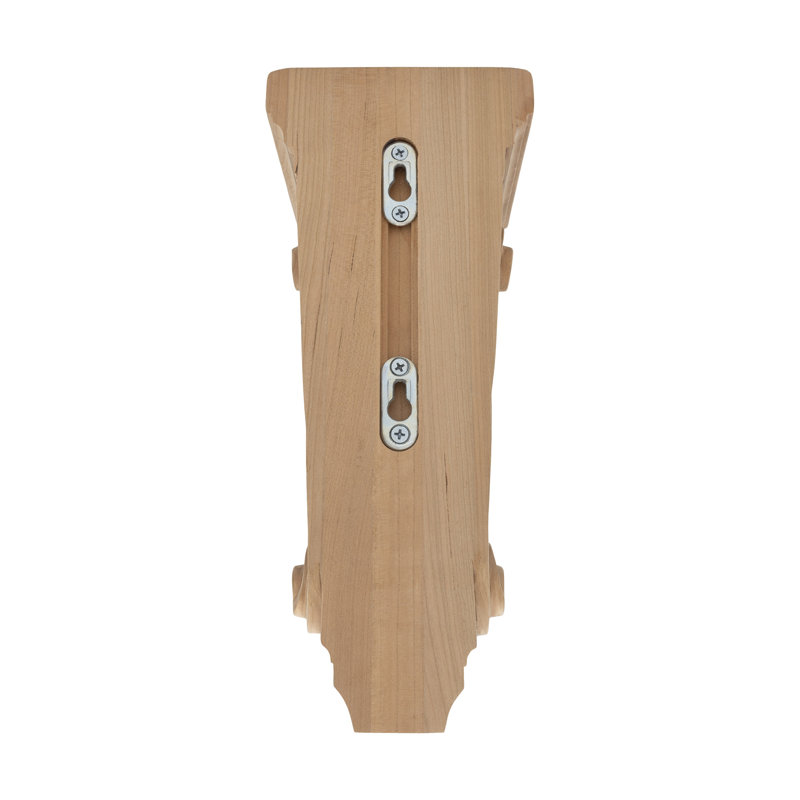 12-1/2 in x 5-3/8 in x 5-5/8 in Unfinished Solid Classic Traditional Plain Wood Corbel, Cherry