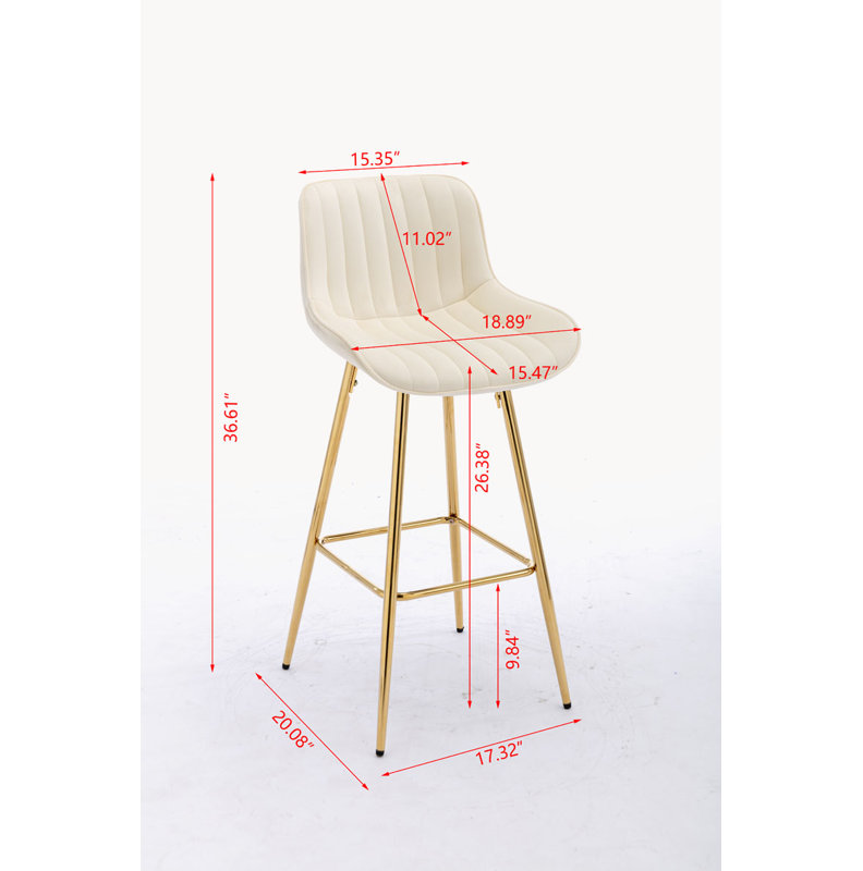 Ensemble de 2 tabourets de bar, Beige, Tabouret de comptoir (siège d'une hauteur de 26,3