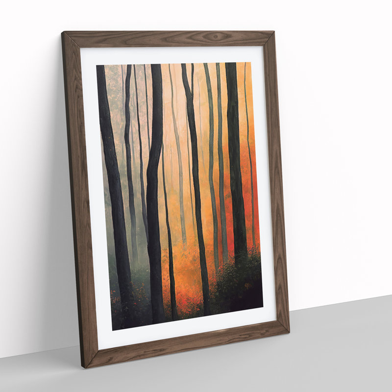 Autumnal Forest No.2 1 Piece Single Picture Frame Wall Art, 46cm H x 34cm W x 2cm D, Walnut Framed