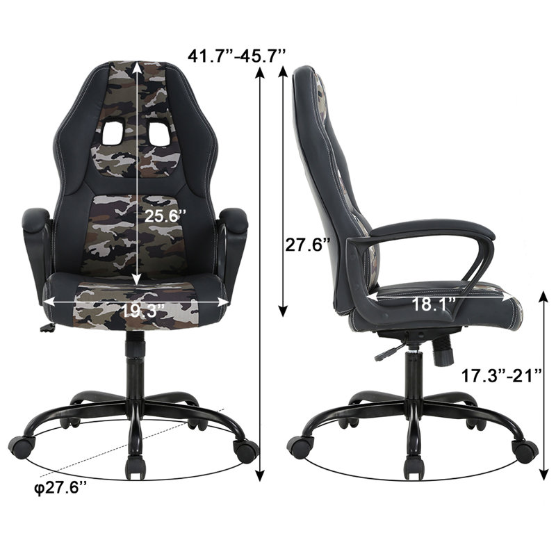 Fauteuil de jeu ergonomique avec siège lombaire et chaise de bureau ergonomique