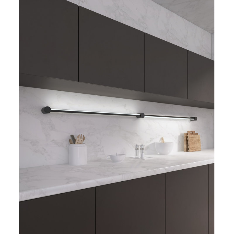 Purolinear 360 2 - Light Dimmable LED Vanity Light, Satin Black, 1.25" H x 73.25" W x 2.75" D