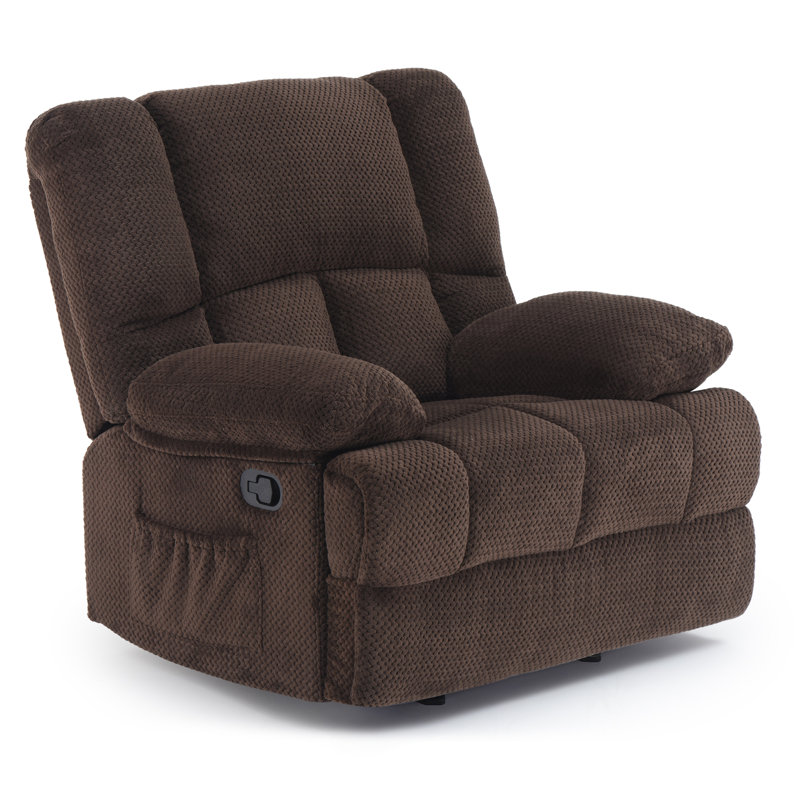 Catherne 40.1" Wide Upholstered Recliner, Coffee Performance Velvet