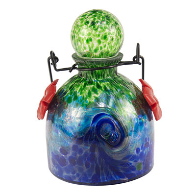 Glass Hanging Hummingbird Feeder