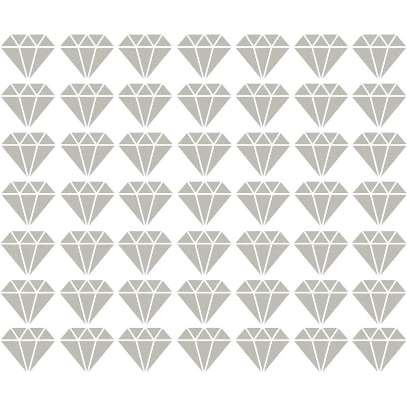 Abstract Non-Wall Damaging Wall Decal, Silver