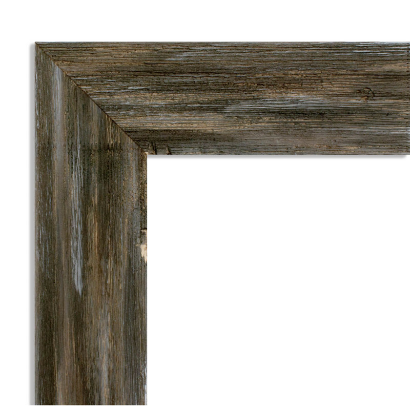Miroir de salle de bain Fencepost, H 27 po x l 33 po, Brun