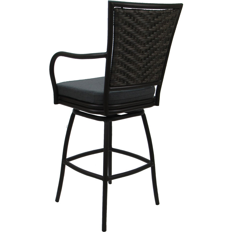 Gris anthracite - tabouret de bar brun foncé, Gris, Brun