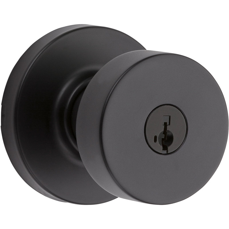 Pismo Round Keyed Entry Knob featuring SmartKey Security™, Iron Black