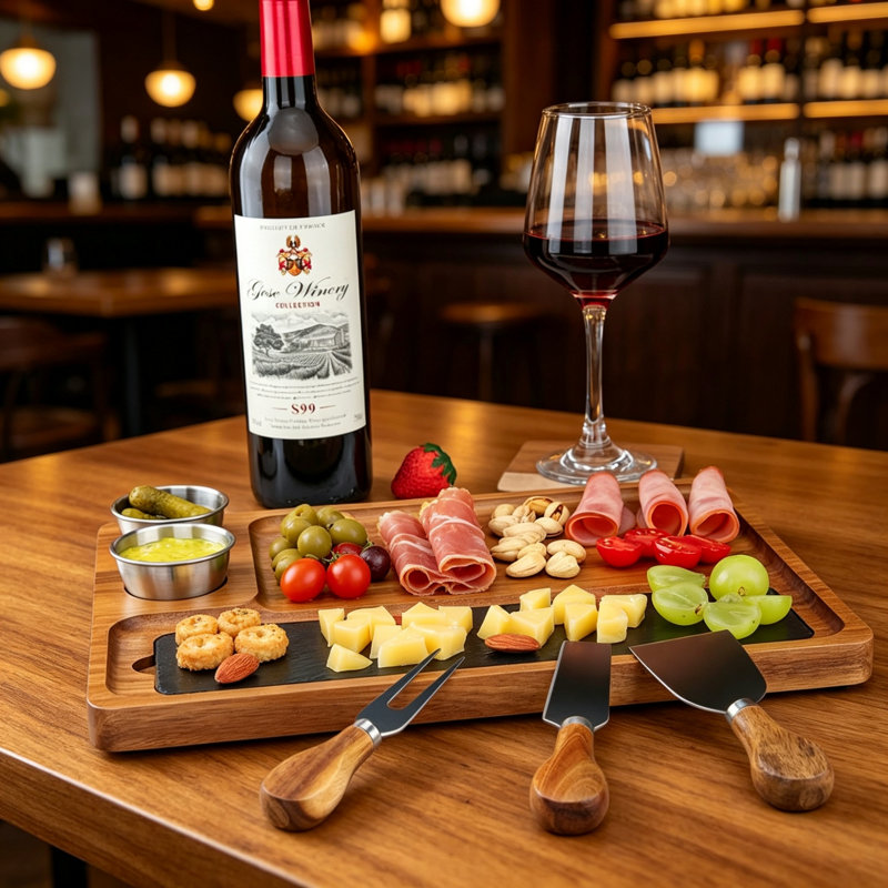 East Urban Home Acacia, Slate Cheese Board