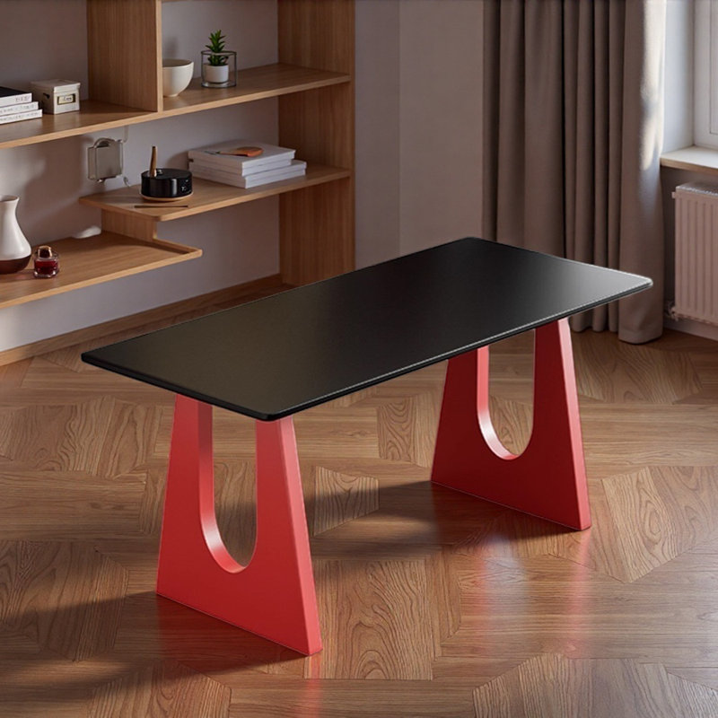Bureau d'écriture rectangulaire unique et de couleur vive, H 29,52 po x l 62,99 po x P 31,49 po, Noir