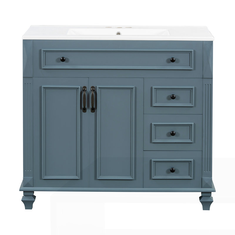 Meuble-lavabo 36 po avec lavabo, Noir