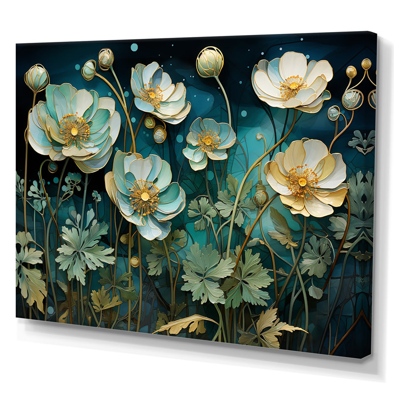 Ornements méticuleusement détaillés - Impression sur toile Buttercups, Toile tendue, H 30 po x l 40 po