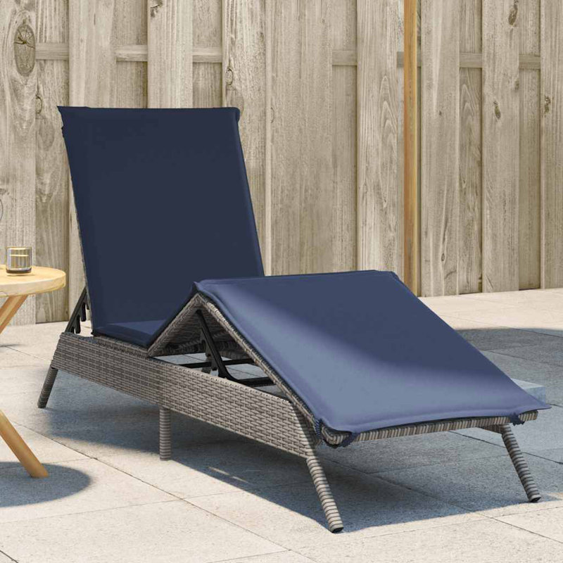  Repose-pieds de patio en PE, Gris, Marine