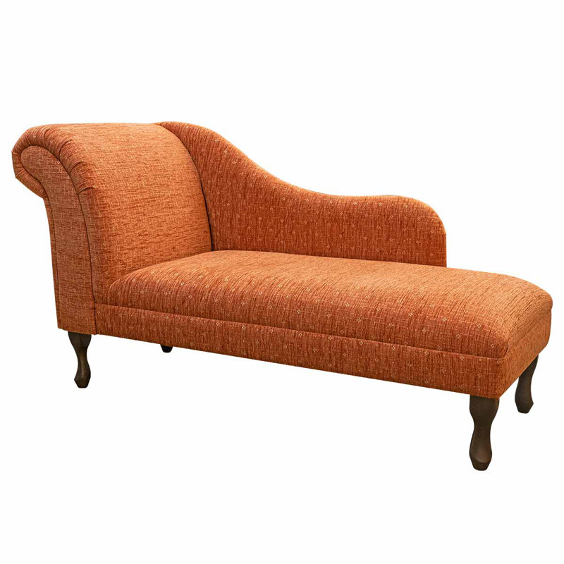 Upholstered Chaise Lounge, Orange