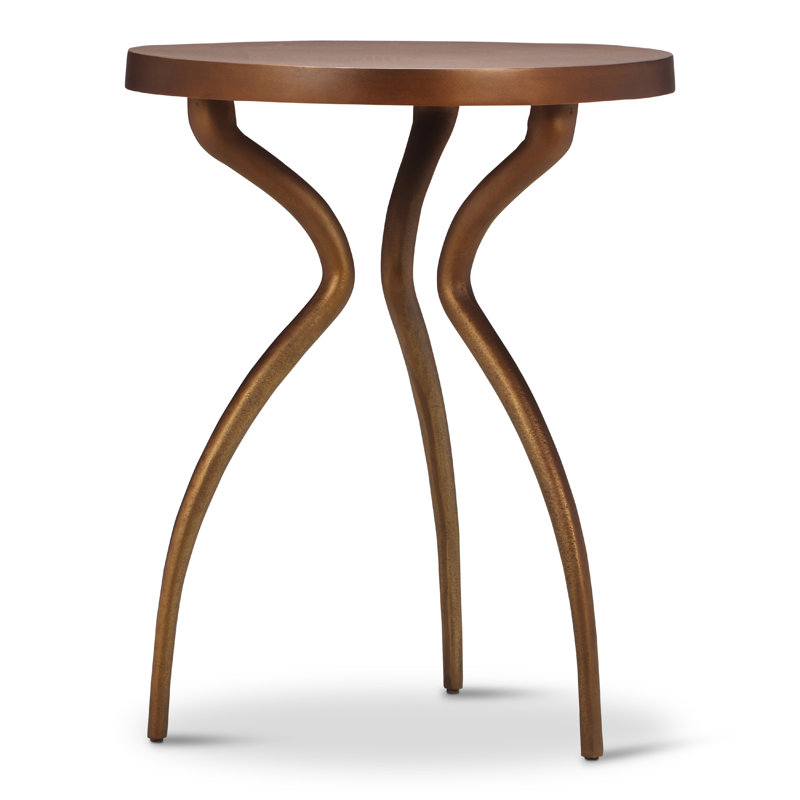 Elements End Table, Antique Brass